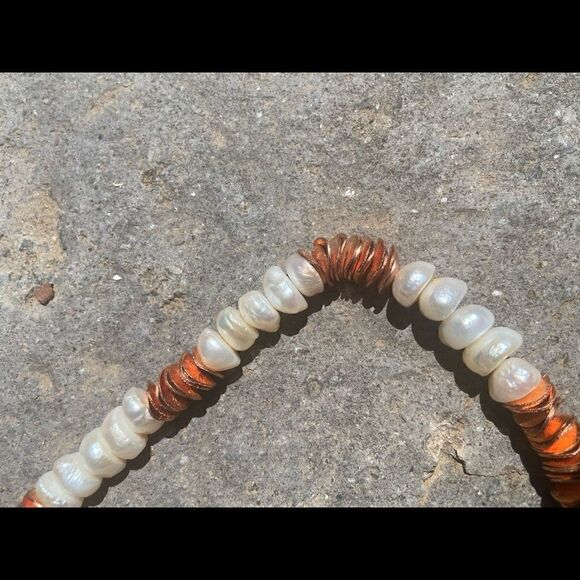 Gorgeous pearl and copper Strand - Picture 5 of 9